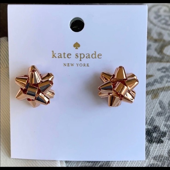 kate spade Jewelry - Kate Spade Rose Gold Bourgeois Bow Earrings
